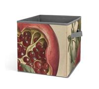 DWTJKMS Bacche di melograno cubo, organizer pieghevole in tessuto spesso, per coperte, vestiti, adatto per casa, ufficio, guardaroba, abbigliamento e giocattoli