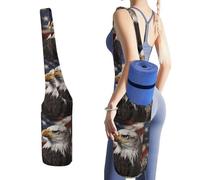 DWTJKMS Bald Eagle - Borsa per tappetino da yoga, in tela resistente, con tasca per bottiglia d'acqua e tasca inferiore bagnata, adatta alla maggior parte dei tappetini da yoga