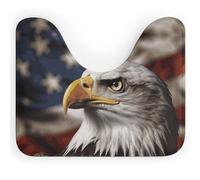 DWTJKMS Bald Eagle - Tappeto da bagno con immagine di bandiera degli Stati Uniti, ad asciugatura rapida, assorbente, a forma di U, antiscivolo, per pavimento del bagno (50,8 x 40,6 cm)