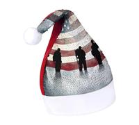 DWTJKMS Bandiera americana Veterans Day Cappello di Babbo Natale Classico Pelliccia Cappello di Natale Addensare Cappello di Natale con Paillettes Divertente Vacanza Inverno
