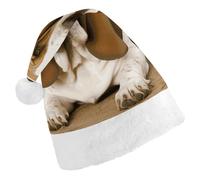 DWTJKMS Basset Hound - Cappello da Babbo Natale, classico, spesso, per feste di Natale, divertente, unisex, per adulti