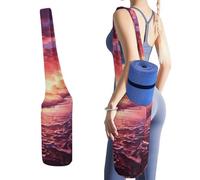 DWTJKMS Beach Sunset - Borsa per tappetino da yoga, in tela resistente, con tasca per bottiglia d'acqua e tasca inferiore bagnata, adatta alla maggior parte dei tappetini da yoga