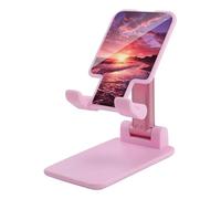 DWTJKMS Beach Sunset - Supporto per telefono cellulare, pieghevole, regolabile in altezza, portatile, adatto a tutti gli smartphone, colore: rosa