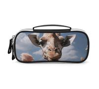 DWTJKMS Bella giraffa borsa per il trucco in pelle portatile piccolo organizzatore cosmetico impermeabile borse da toilette pennelli matite e accessori per il trucco da viaggio