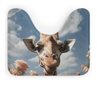 DWTJKMS Bella giraffa tappetino per WC, ad asciugatura rapida, assorbente, a forma di U, tappetino da bagno antiscivolo per pavimento del bagno (50,8 x 40,6 cm)