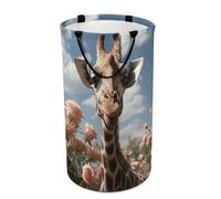 DWTJKMS Bellissimo cesto portabiancheria a forma di giraffa, pieghevole, con manici per il trasporto, grande cesto portaoggetti per lavanderia, dormitorio, famiglia