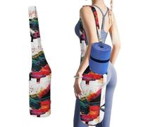 DWTJKMS Borsa colorata per tappetino da yoga con tastiera pianoforte, in tela resistente, con tasca per bottiglia d'acqua e tasca inferiore bagnata, adatta alla maggior parte dei tappetini da yoga