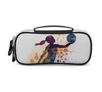 DWTJKMS Borsa da trucco in pelle modello ragazza basket portatile piccolo organizzatore cosmetico impermeabile borse da toilette pennelli matite e accessori da viaggio trucco