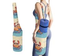 DWTJKMS Borsa estiva per tappetino da yoga a forma di granchio, in tela resistente, con tasca per bottiglia d'acqua e borsa bagnata inferiore, adatta alla maggior parte dei tappetini da yoga