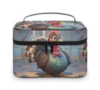 DWTJKMS Borsa per il trucco con decorazione in Turchia, custodia organizer per cosmetici, grande capacità portatile, borse da viaggio da donna, con manico e divisore