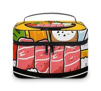 DWTJKMS Borsa per il trucco con motivo cartone animato Hotpot, organizer per cosmetici, grande capacità portatile, borse da viaggio da donna, con manico e divisore