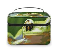 DWTJKMS Borsa per il trucco del bambino della rana dell'albero, borsa dell'organizzatore cosmetico di grande capacità portatile delle borse del trucco delle donne borse da toilette di viaggio con
