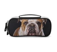 DWTJKMS Borsa per il trucco in pelle con bulldog inglese portatile piccolo organizzatore cosmetico impermeabile borse da toilette pennelli matite e accessori per il trucco da viaggio