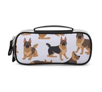 DWTJKMS Borsa per il trucco in pelle con pastore tedesco, piccolo organizer per cosmetici, impermeabile, pennelli e matite e accessori per il trucco da viaggio