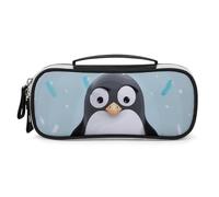DWTJKMS Borsa per il trucco in pelle con pinguino carino portatile piccolo organizzatore cosmetico impermeabile borse da toilette pennelli matite e accessori per il trucco da viaggio
