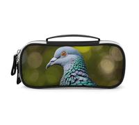 DWTJKMS Borsa per il trucco in pelle di piccione grigia portatile piccolo organizzatore cosmetico impermeabile borse da toilette pennelli matite e accessori per il trucco da viaggio