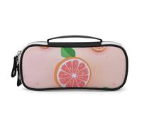 DWTJKMS Borsa per il trucco in pelle di pompelmo carino portatile piccolo organizzatore cosmetico impermeabile borse da toilette pennelli matite e accessori per il trucco da viaggio