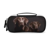 DWTJKMS Borsa per il trucco in pelle marrone Labrador Retriever portatile piccolo organizzatore cosmetico impermeabile borse da toilette pennelli matite e accessori per il trucco da viaggio