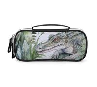 DWTJKMS Borsa per il trucco in pelle verde coccodrillo portatile piccolo organizzatore cosmetico impermeabile borse da toilette pennelli matite e accessori per il trucco da viaggio