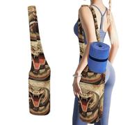 DWTJKMS Borsa per tappetino da yoga a bocca aperta, in tela resistente, con tasca per bottiglia d'acqua e borsa bagnata inferiore, adatta alla maggior parte dei tappetini da yoga