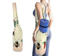 DWTJKMS Borsa per tappetino da yoga a forma di piccolo animale, in tela resistente, con tasca per bottiglia d'acqua e tasca inferiore bagnata, adatta alla maggior parte dei tappetini da yoga