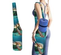 DWTJKMS Borsa per tappetino da yoga a forma di tartaruga marina, in tela resistente, con tasca per bottiglia d'acqua e tasca inferiore bagnata, si adatta alla maggior parte dei tappetini da yoga di