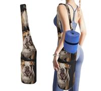 DWTJKMS Borsa per tappetino da yoga con bulldog inglese, in tela resistente, con tasca per bottiglia d'acqua e borsa bagnata inferiore, adatta alla maggior parte dei tappetini da yoga