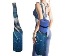 DWTJKMS Borsa per tappetino da yoga con delfini, in tela resistente, con tasca per bottiglia d'acqua e tasca inferiore bagnata, adatta alla maggior parte dei tappetini da yoga