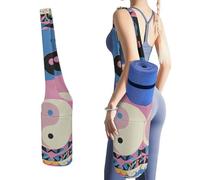 DWTJKMS Borsa per tappetino da yoga con motivo Yin Yang, borsa portaoggetti in tela resistente con tasca per bottiglia d'acqua e borsa bagnata inferiore, adatta alla maggior parte dei tappetini da