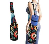 DWTJKMS Borsa per tappetino da yoga in tela resistente, con tasca per bottiglia d'acqua e fondo bagnato, adatta alla maggior parte dei tappetini da yoga