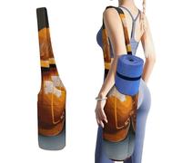 DWTJKMS Borsa per tappetino da yoga per caschi da costruzione, in tela resistente, con tasca per bottiglia d'acqua e borsa bagnata inferiore, adatta alla maggior parte dei tappetini da yoga di