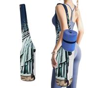 DWTJKMS Borsa per tappetino da yoga Statua della Libertà, in tela resistente, con tasca per bottiglia d'acqua e borsa per bagnata inferiore, adatta alla maggior parte dei tappetini da yoga