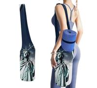 DWTJKMS Borsa per tappetino da yoga Statua della Libertà, in tela resistente, con tasca per bottiglia d'acqua e borsa per bagnata inferiore, adatta alla maggior parte dei tappetini da yoga