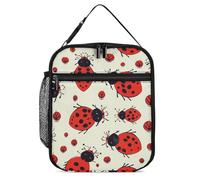 DWTJKMS Borsa termica per il pranzo a forma di coccinella rossa, a prova di perdite, per uomini e donne, con manico, riutilizzabile, isolata, per ufficio, lavoro, picnic