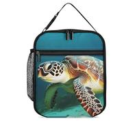 DWTJKMS Borsa termica per il pranzo a forma di tartaruga marina, a prova di perdite, per uomini e donne, con manico, riutilizzabile, isolata, per ufficio, lavoro, picnic
