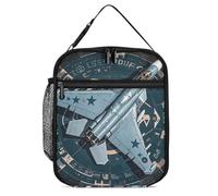 DWTJKMS Borsa termica per il pranzo Air Force Fighter, a prova di perdite, per uomini e donne, con manico, riutilizzabile, isolata, per ufficio, lavoro, picnic