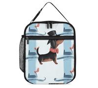 DWTJKMS Borsa termica per il pranzo con bassotto parigino, a prova di perdite, per uomini e donne, con manico, riutilizzabile, isolata, per ufficio, lavoro, picnic