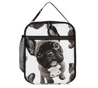 DWTJKMS Borsa termica per il pranzo con bulldog francese, a prova di perdite, per uomini e donne, con manico, riutilizzabile, isolata, per ufficio, lavoro, picnic