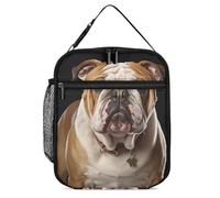 DWTJKMS Borsa termica per il pranzo con bulldog inglese, a prova di perdite, per uomini e donne, con manico, riutilizzabile, isolata, per ufficio, lavoro, picnic