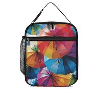 DWTJKMS Borsa termica per il pranzo con ombrello colorato, a prova di perdite, per uomini e donne, con manico, riutilizzabile, isolata, per ufficio, lavoro, picnic