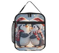 DWTJKMS Borsa termica per il pranzo con pinguini, a prova di perdite, per uomini e donne, con manico, riutilizzabile, isolata, per ufficio, lavoro, picnic