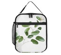 DWTJKMS Borsa termica per il pranzo con ramoscello verde naturale, a prova di perdite, per uomini e donne, con manico, riutilizzabile, isolata, per ufficio, lavoro, picnic