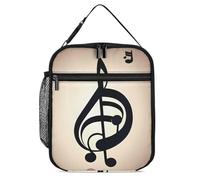 DWTJKMS Borsa termica per il pranzo con stampa di note musicali, a prova di perdite, per uomini e donne, con manico, riutilizzabile, isolata, per ufficio, lavoro, picnic