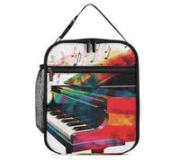 DWTJKMS Borsa termica per il pranzo con tastiera di pianoforte colorata, a prova di perdite, per uomini e donne, con manico, riutilizzabile, isolata, per ufficio, lavoro, picnic