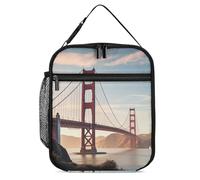 DWTJKMS Borsa termica per il pranzo Golden Gate Bridge, a prova di perdite, per uomini e donne, con manico, riutilizzabile, isolata, per ufficio, lavoro, picnic