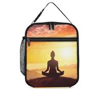 DWTJKMS Borsa termica per il pranzo per meditazione yoga, a prova di perdite, per uomini e donne, con manico, riutilizzabile, isolata, per ufficio, lavoro, picnic