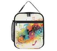 DWTJKMS Borsa termica termica a tema musica astratta, a tenuta stagna, per uomini e donne, con manico, riutilizzabile, isolata, per ufficio, lavoro, picnic