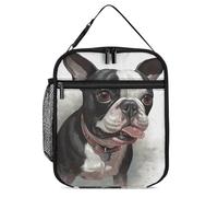 DWTJKMS Boston Terrier - Borsa termica per il pranzo, a prova di perdite, per uomini e donne, con manico, riutilizzabile, per ufficio, lavoro, picnic