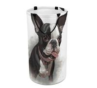 DWTJKMS Boston Terrier, cesto portabiancheria pieghevole con manici per il trasporto, grande cesto portaoggetti per lavanderia, dormitorio, famiglia