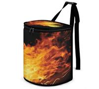 DWTJKMS Burning Tennis Pictures Cestino per auto con coperchio Grande capacità Appeso Pattumiera automatica a prova di perdite Impermeabile Cestino della spazzatura Auto Must Haves Accessori per
